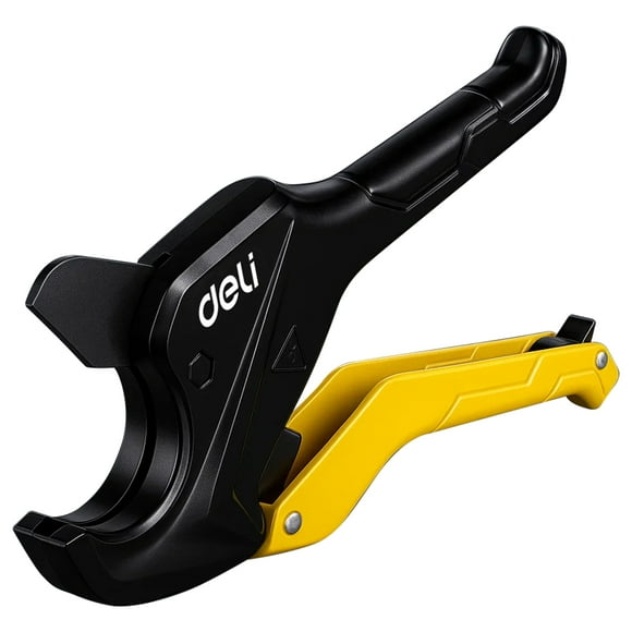 Deli PVC Pipe Cutter, Cuts up to 1-5/8", Heavy-Duty Ratchet Pipe Cutter Tool for PVC, PPR, PE, PEX, Plastic Hoses & Plumbing Pipes