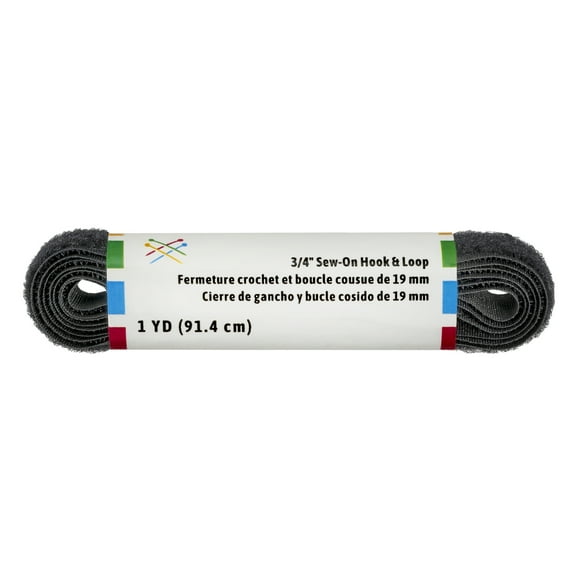 Hook and Loop Tape Sewing Fastener Sew Down Black 36 Inches