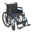 thumbnail interactive-video image 1 of Drive Medical Blue Streak Manual Wheelchair with Flip-Back Desk Arms and Swing-Away Footrests, Steel Frame, 20 inch Seat, 1 of 6