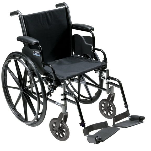 Drive Medical Cruiser III Light Weight Wheelchair with Flip Back Removable Arms, Desk Arms, Swing away Footrests, 20" Seat
