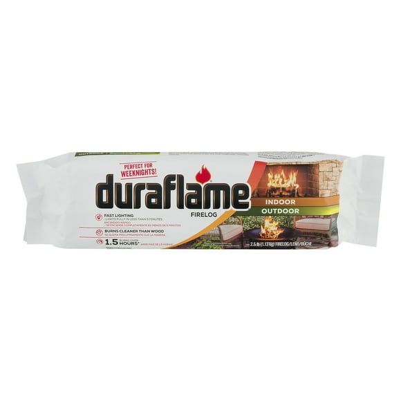 Duraflame 2.5 lb Firelog for Fireplaces and Fire Pits, Burns over 1.5-Hrs , One (1) Firelog