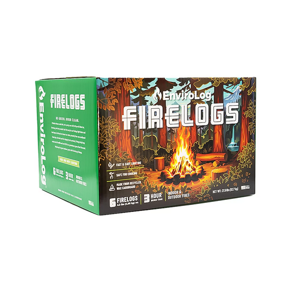 EnviroLog Indoor and Outdoor Fire Wood, 4.3 lb Firelogs, 6 Count