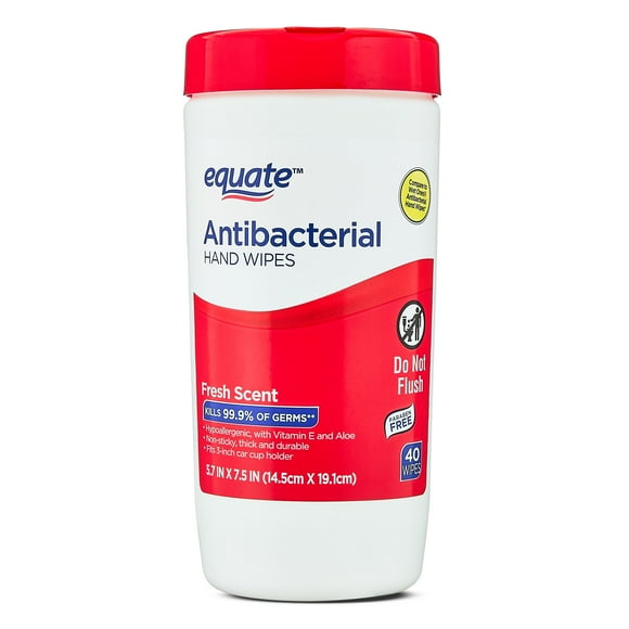 Equate Antibacterial Hand Wipes, Fresh Scent, 40 Wipes