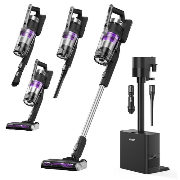Eureka Stylus Elite Cordless Stick Vacuum, 60 Minute Run Time, Auto-Empty Dust Station, Pet Hair, Multi-Surface, Black