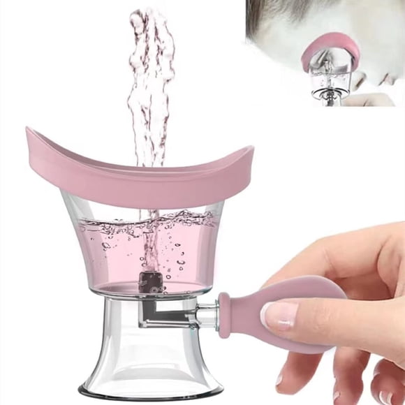 Eye Wash Cup,Eye Wash Cleaner Kit Silicon Manual Air Pressure Eye Cleaning Cup Tool Effective Eye Rinse Clean Dust Makeup Irritants,Transparent with Storage Container Eye Cup Soothing Tired Eyes