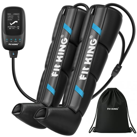 FIT KING Air Compression Recovery System for Plus Size, Calf &Thigh& Foot Air Massage Boots, for Blood Circulation and Fast Recovery FSA/HSA Eligible (Large)