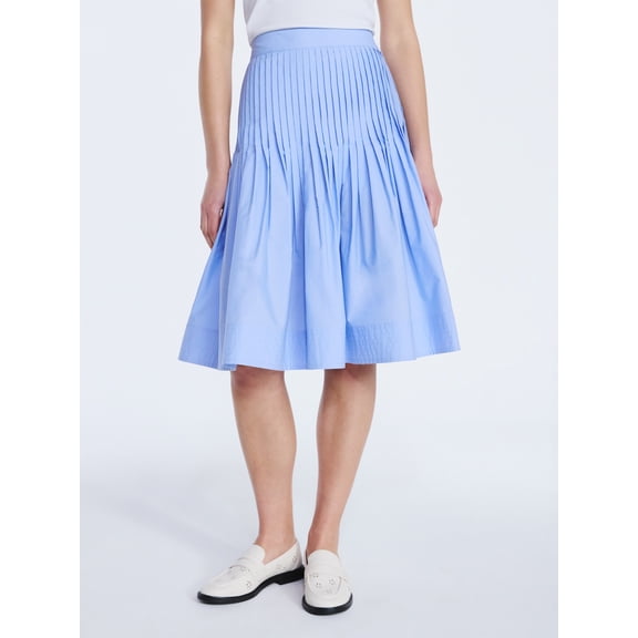 Free Assembly Women's Pintuck Knee Length Skirt, Sizes XS-XXL