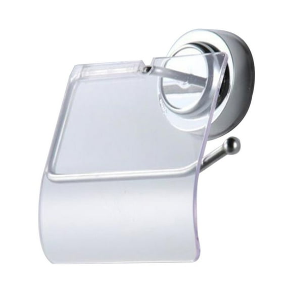 GARVALON Bathroom Accessories 1Set Transparent Tissue Holder with Suction Cup Design 15x14x6cm