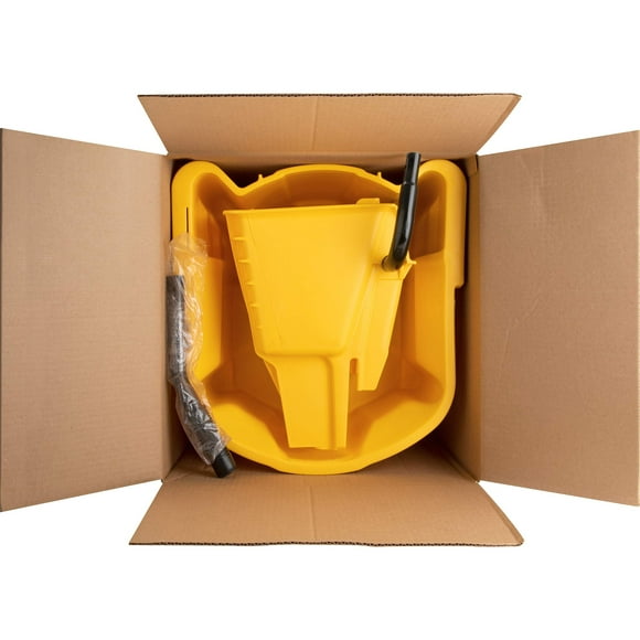 Genuine Joe GJO60466 Splash Guard Mop Bucket and Wringer, 6.5 Gallon Capacity, Yellow, Plastic,