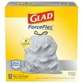 thumbnail image 1 of Glad ForceFlex Drawstring Tall Kitchen Trash Bags, 13 Gallon, 110 Count, 1 of 2