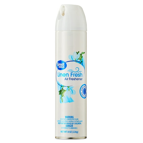 Great Value Aerosol Air Freshener, Linen Fresh, 8 oz
