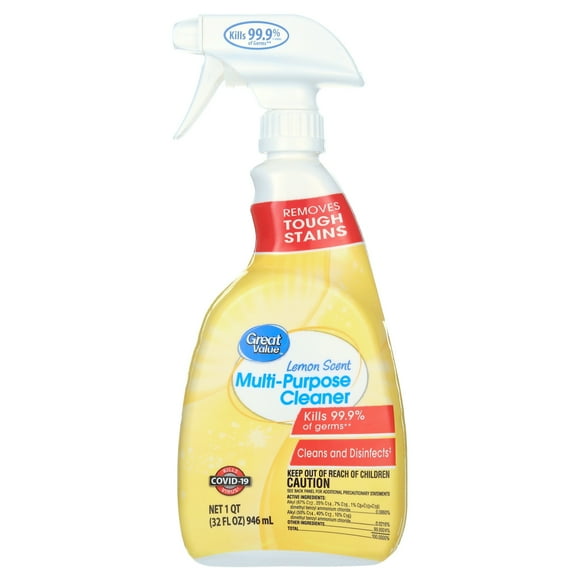 Great Value Multi Purpose Cleaner, Lemon Scent, 32 fl oz