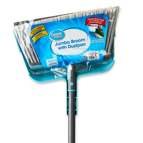 Great Value Jumbo Broom with Dustpan