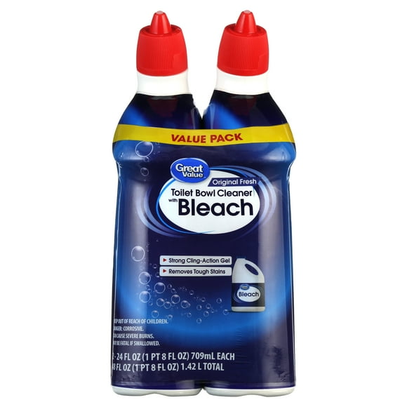 Great Value Toilet Bowl Cleaners, Fresh scent, 24 fl oz, 2 Count