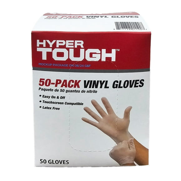 Hyper Tough 50-Pack Vinyl Gloves