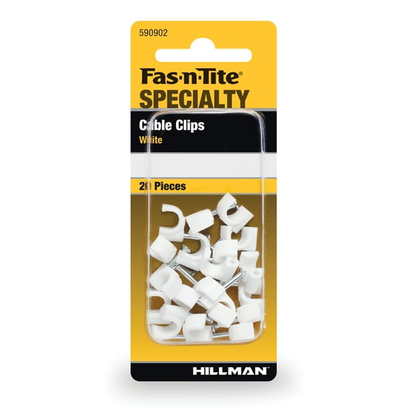 Fas-n-tite Specialty Cable Clips, M5, Nylon, Corrosion Resistant, Interior, White, 20 pack