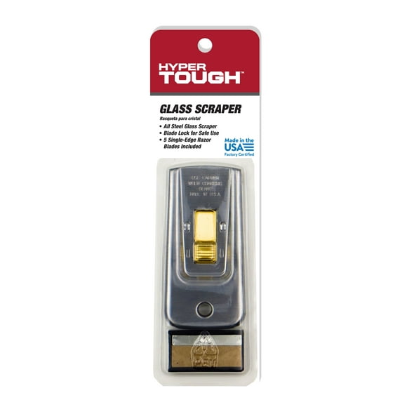 Hyper Tough Steel Safety Glass Scraper with 5 Replacement Blades - 7 Pieces