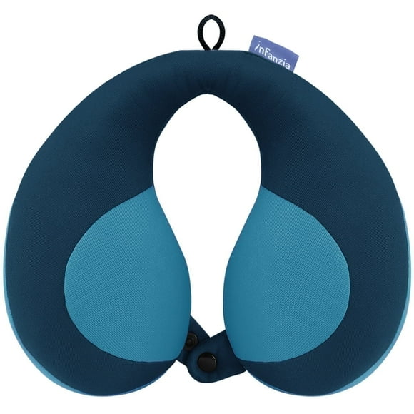 Chin Supporting Travel Neck Pillow , Portable Soft Foam U-Shaped Neck Pillow in the Car seat, Airplane or Pram, Blue