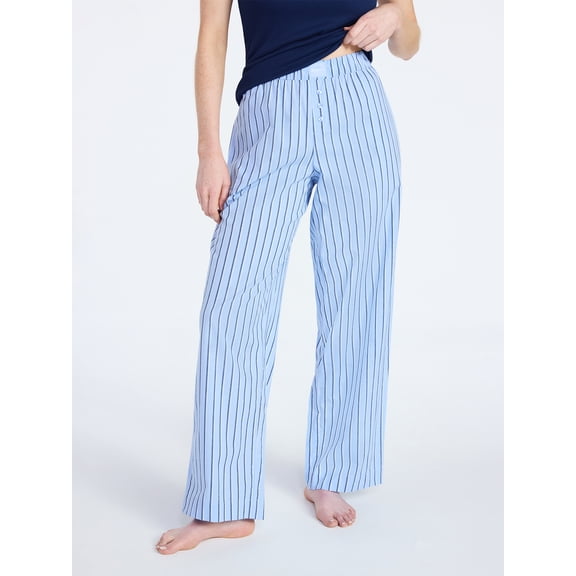Joyspun Women's Poplin Sleep Pants, 30'' Inseam, Sizes XS-3X
