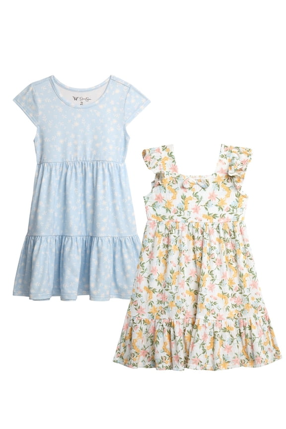 Girls' Two Pack Knit All-over Print Dress Set, Sizes 4-16