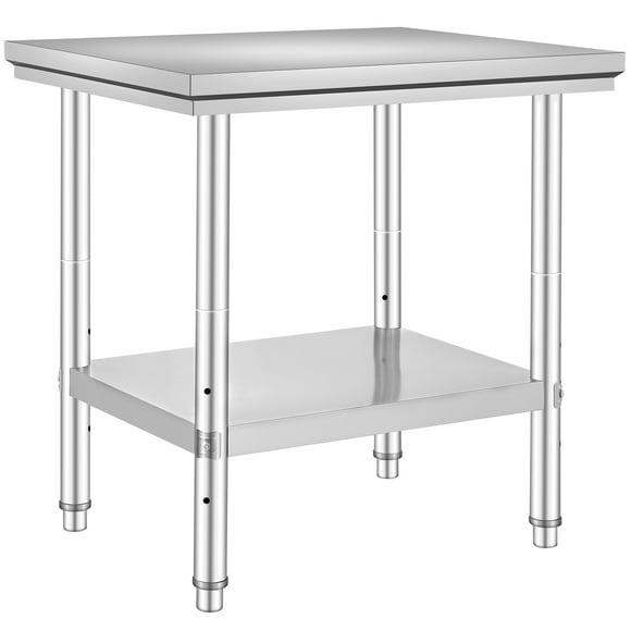 KFFKFF 24" x 30" Adjustable Feet Stainless Steel General Purpose Table, Stainless Steel Work Table, Heavy Duty Commercial Food Prep Work Table