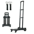 thumbnail image 1 of KFFKFF Folding Hand Truck, 290 lbs Capacity, Compact Luggage Cart with 4 Wheels, 2 Elastic Straps & Adjustable Base, Versatile Dolly for Travel, Office, and Moving, Black, 1 of 9