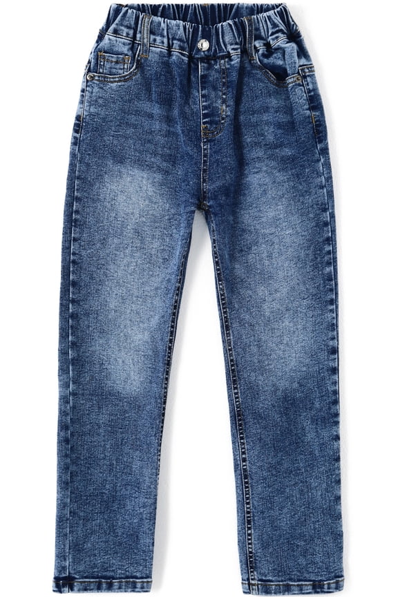 Girls Slim Denim Pants,18M-14T Wide Age Ranges Stretchy Jeans,Mid Blue,5-6 Years