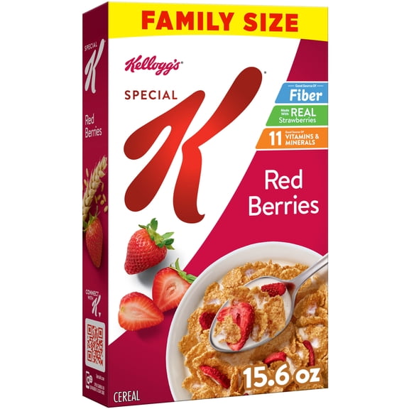 Kellogg's Special K Red Berries Breakfast Cereal Family Size Box, 15.6  oz