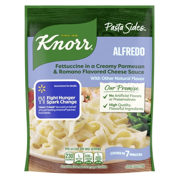 Knorr Pasta Sides Alfredo Fettuccine Made with No Artificial Flavors, 4.4 Oz Pouch