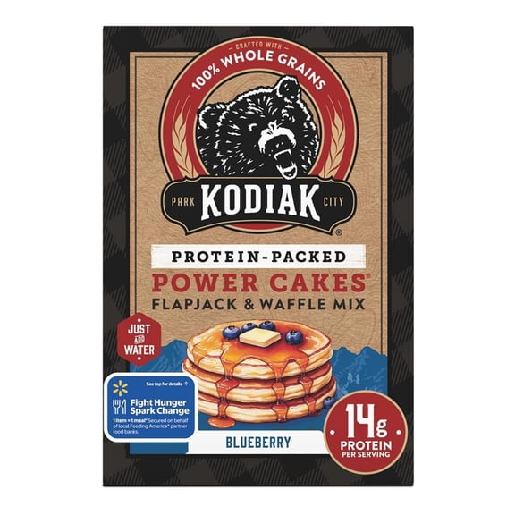 Kodiak Protein-Packed Power Cakes Blueberry Pancake and Waffle Mix, 18 oz Box