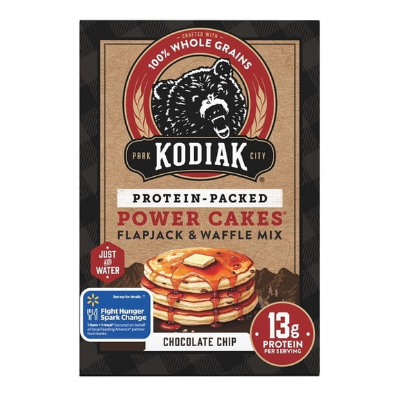 Kodiak Protein-Packed Power Cakes Chocolate Chip Pancake and Waffle Mix, 18 oz Box