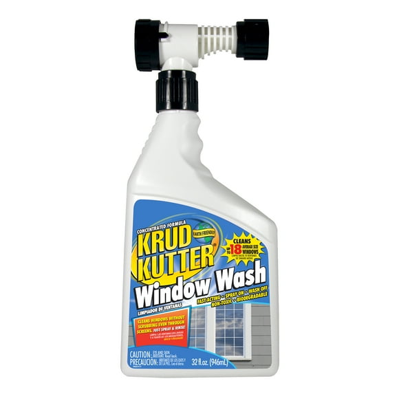 Krud Kutter Window Wash Cleaner with Hose End, Liquid Concentrate, 32 fl oz