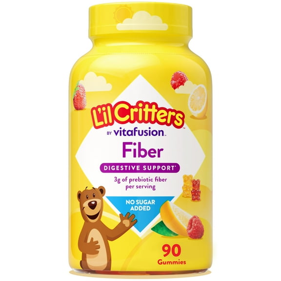 L’il Critters Digestive Support Childrens Fiber Supplement Gummies, Mixed Fruit Flavor, 90 Count