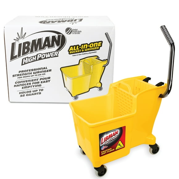 Libman 32 Quart Yellow Polypropylene Bucket & Wringer with Steel Handle