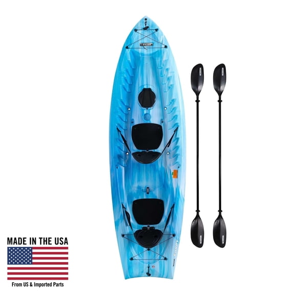 Lifetime Envoy 10.5 ft Sit-On-Top Tandem Kayak with Paddles, Sky Fusion (91192)