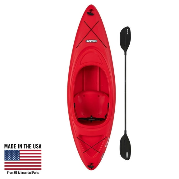Lifetime Pacer 8 ft Sit-Inside Kayak with Paddle, Fire Red (91036)
