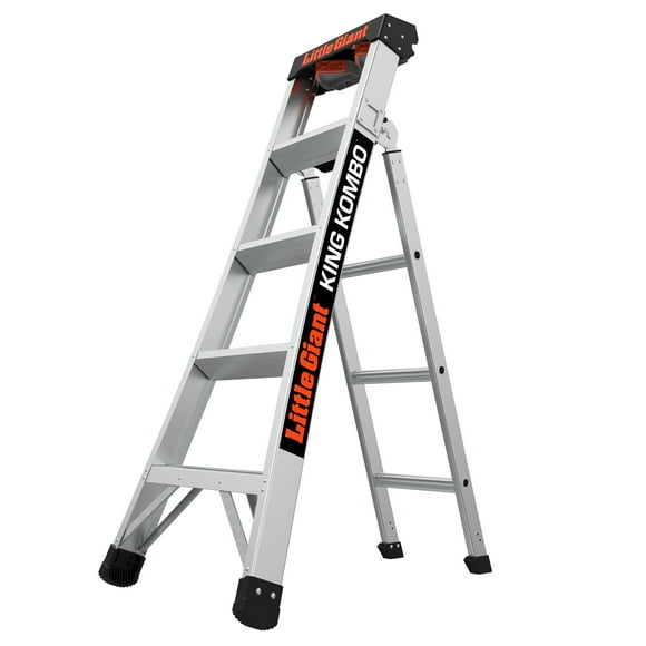 Little Giant Ladders King Kombo 3-in-1 Aluminum Ladder, 5 ft8 ft Extension, 300 lb Load Capacity, 11 ft 4 in Reach