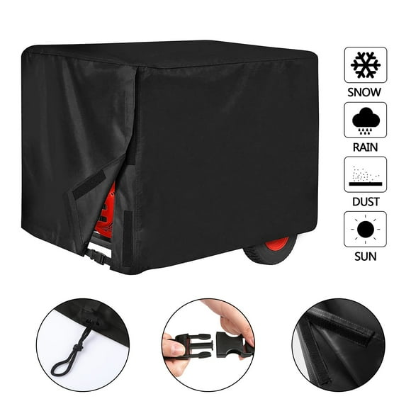 Universal Generator Cover for 5500-15000 Watt Waterproof Heavy Duty 600D Oxford Fabric Covers Black