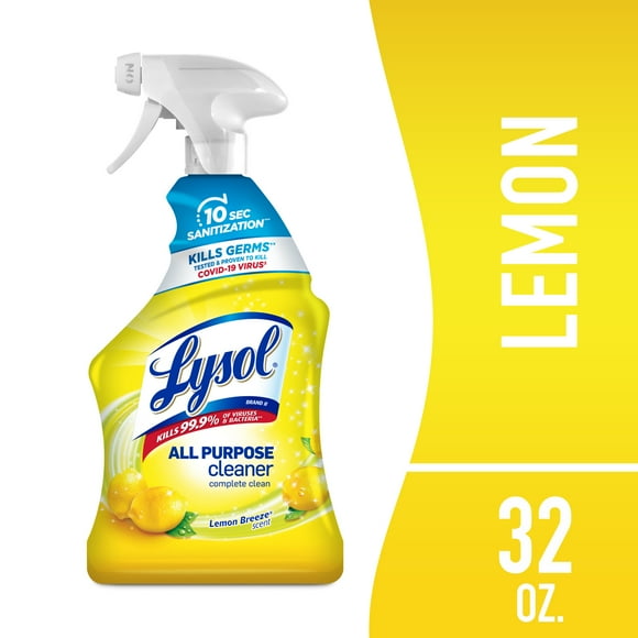 Lysol® All Purpose Cleaner Sanitizing and Disinfecting Spray Lemon Breeze Scent, 32 oz, Bottle