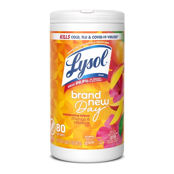 LYSOL® Disinfecting Wipes - Brand New Day™ Mango & Hibiscus 80 ct.