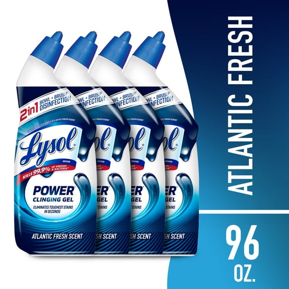 Lysol® Power Toilet Bowl Cleaner Gel, Cleaning, Disinfecting and Stain Removal, 24oz (Pack of 4)