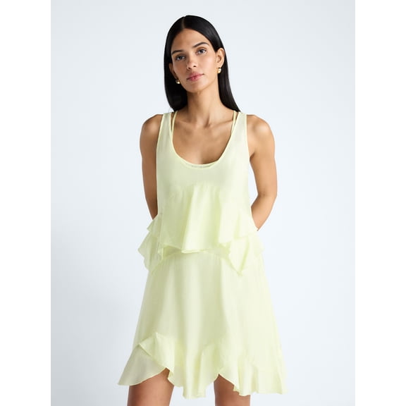 Devil Wears Prada Scoop Collection Women’s and Women's Plus Mini Ruffle Tank Dress, Sizes XS-4X