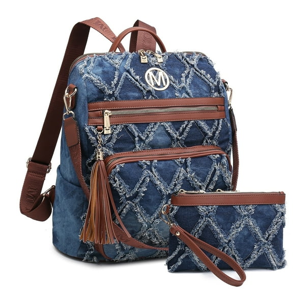 MKP COLLECTION Women Fashion Backpack Versatile Travel Shoulder Bags Handbag Set with Tassel (2pcs)