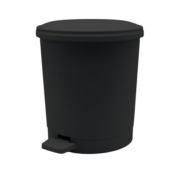 Mainstays Black Plastic Bathroom Trash Can