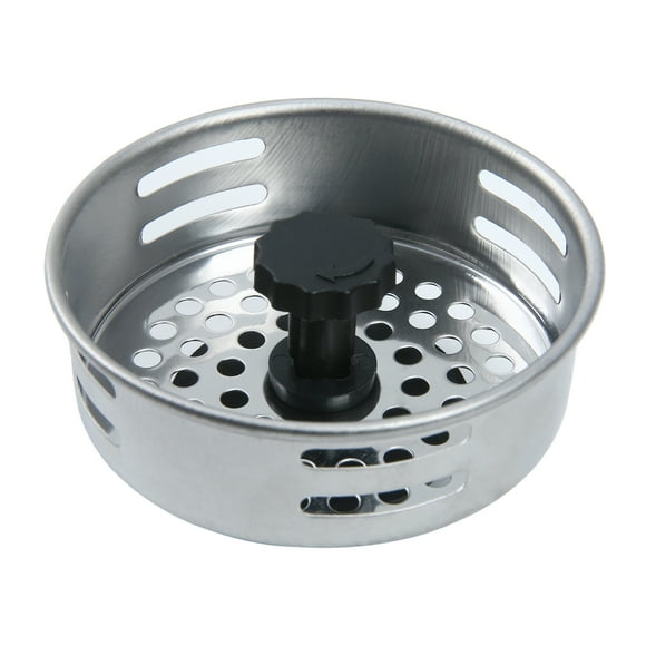 Mainstays Silver Stainless Steel Kitchen Sink Strainer and Drain Catcher with Rubber Stopper
