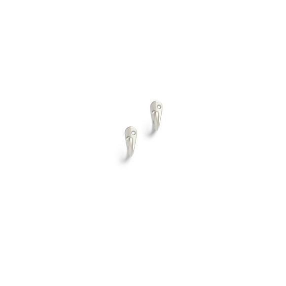 Mainstays, Satin Nickel Metal Hooks, Clutter-Free Hooks for Hanging Towels and Coats, 10 lbs Capacity, 2 Pack