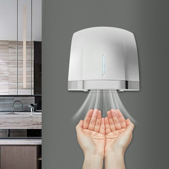 Miumaeov Compact Automatic Hand Dryer 1800W 110V Commercial High-Speed Hot and Cold Air Wiper Automatic Electric Hand Dryer for Bathroom