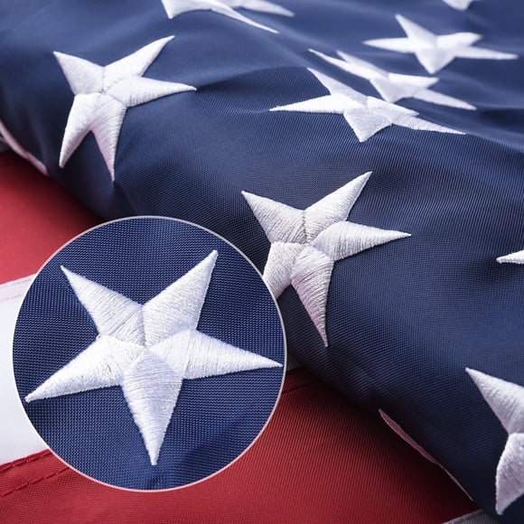 Sturdy American Flag 3x5 Ft Outdoor Heavy Duty, Longest Lasting American Flags for Outside 3x5,the USA Flag Embroidered Stars,Best High Wind all Weather Us Flag