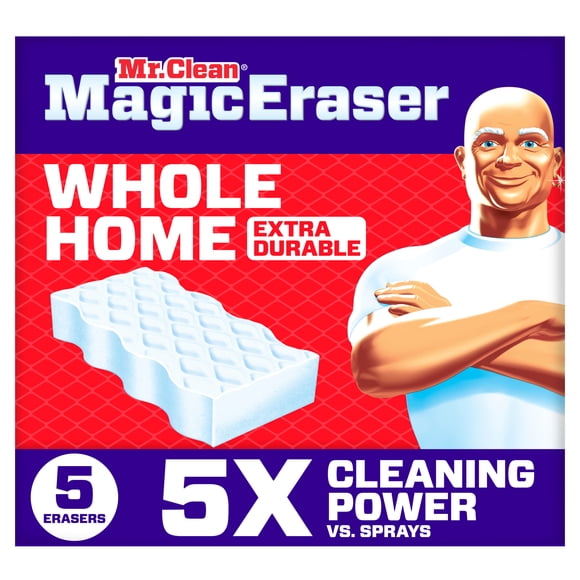 Mr. Clean Magic Eraser Sponge, Cleaner, Whole Home Extra Durable, 5ct