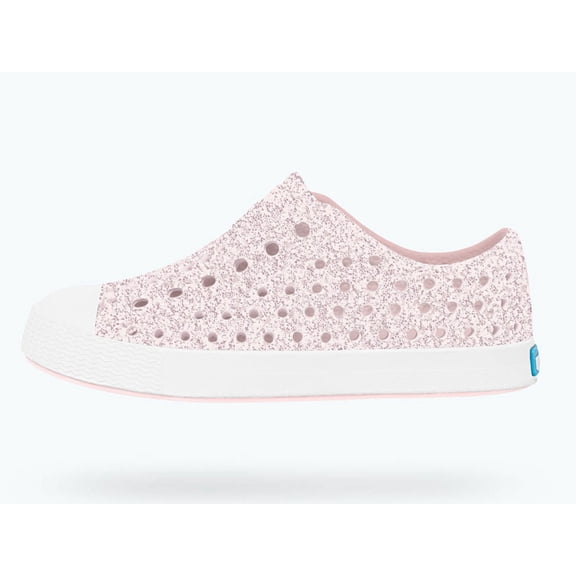 Native Shoes Kids Jefferson Bling Child Shoes, Milk Pink Bling/Shell White, 5 Infant